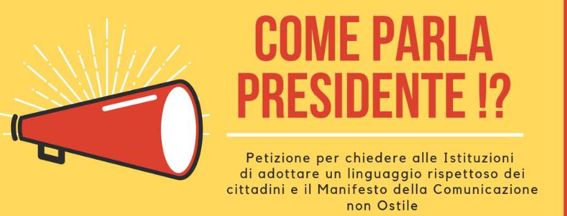 petizione Come parla presidente