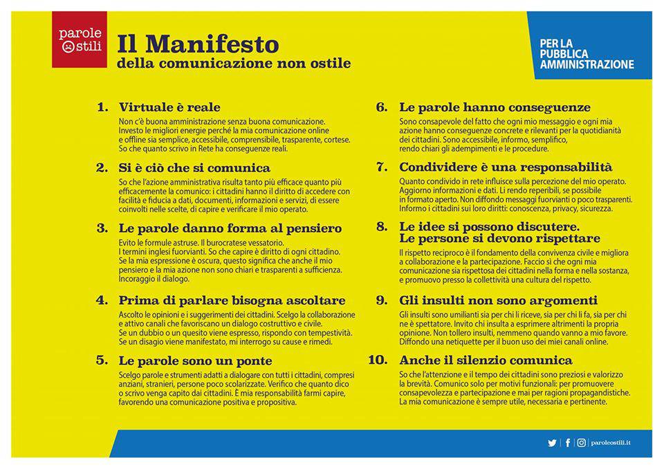 Manifesto comunicazione non ostile