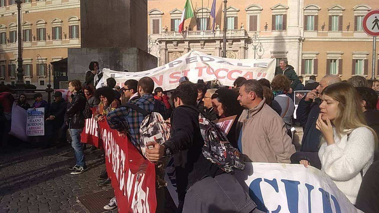 Protesta sanità a Roma