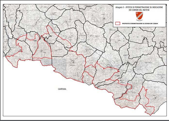 Parco del Matese perimetrazione comuni