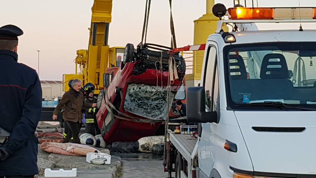 La Panda rossa estratta dal mare