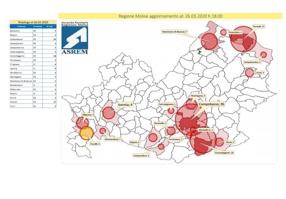 mappa contagi 26 marzo