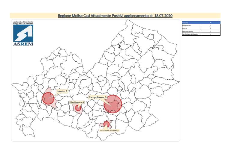 mappa covid 18 luglio