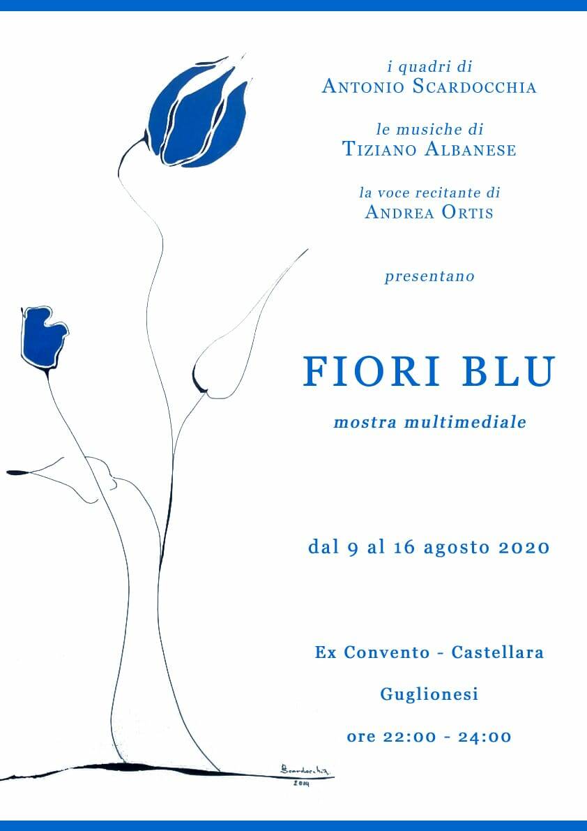 Fiori blu mostra multimediale