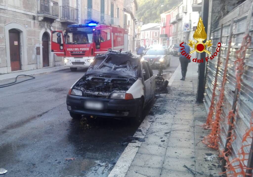 incendio auto moto bojano