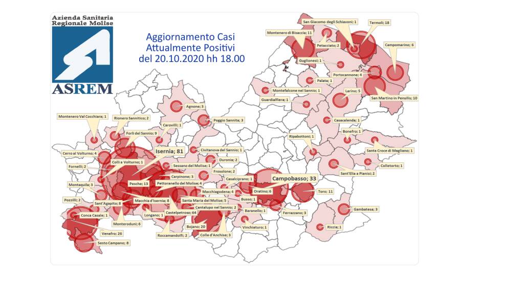 Mappa contagi 20 ottobre 