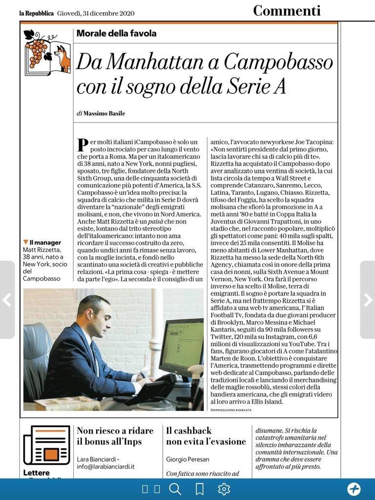 Articolo Repubblica su Rizzetta