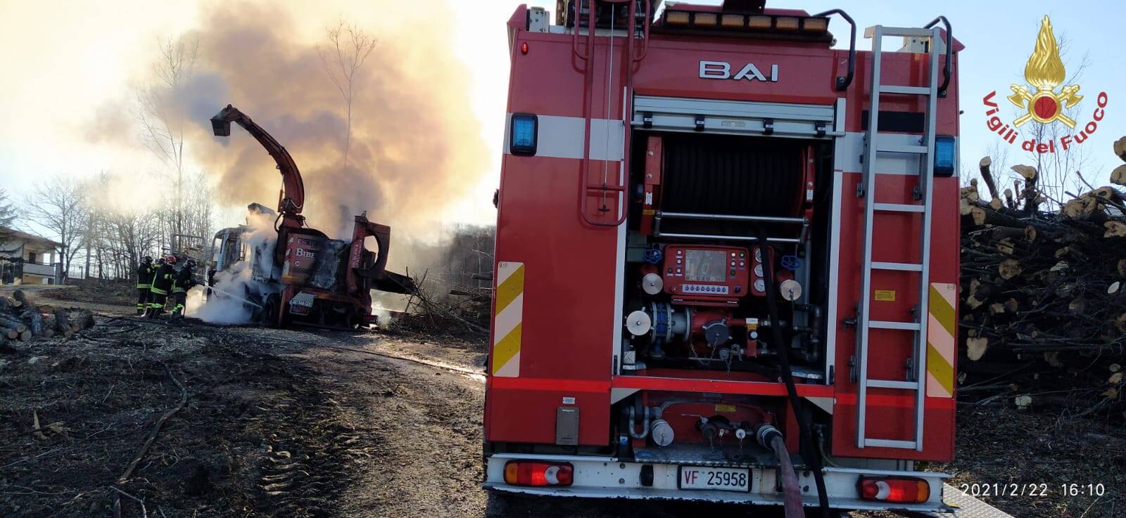 incendio cippatrice vigili del fuoco isernia