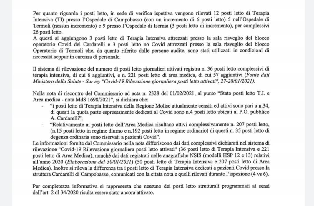 relazione ispettori ministero terapie intensive