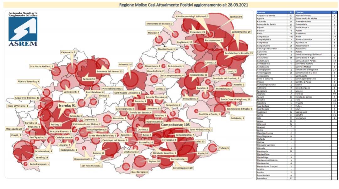mappa contagi 28 marzo