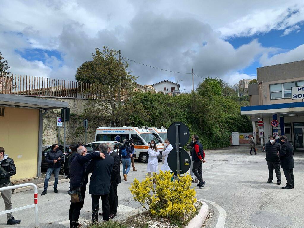 Conferenza stampa moduli terapia intensiva ospedale veneziale Isernia commissario Degrassi Donato Toma Oreste Florenzano