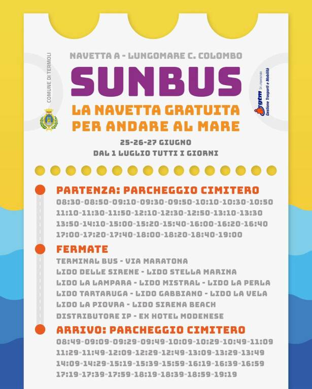 sunbus navetta mare a