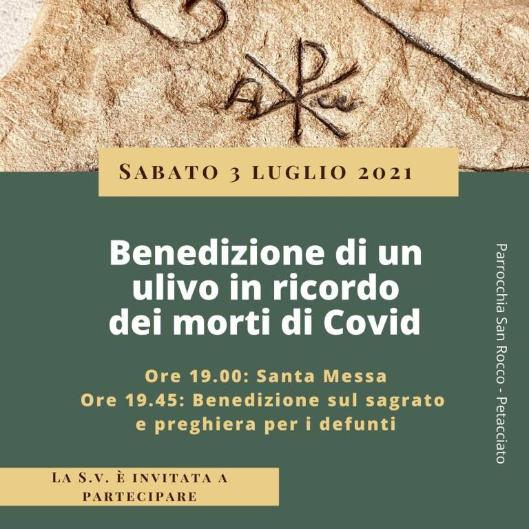 Locandina benedizione ulivo covid Petacciato