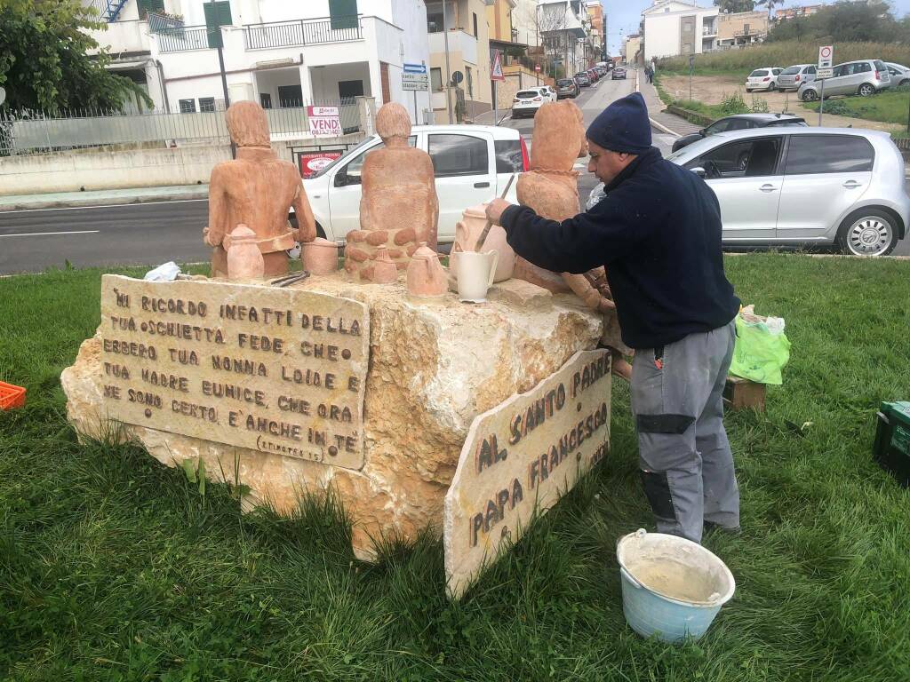 riparazione statue trittico timoteano san timoteo