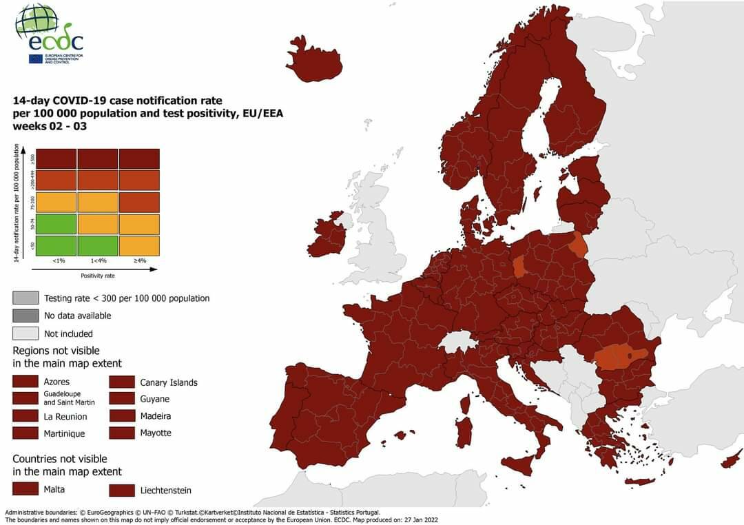 mappa ecdc europa 27 gennaio