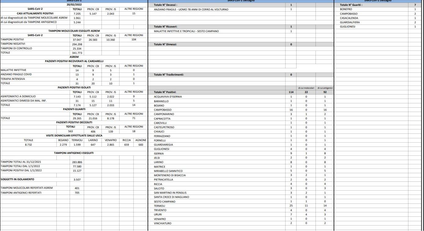 bollettino 20 febbraio 2022