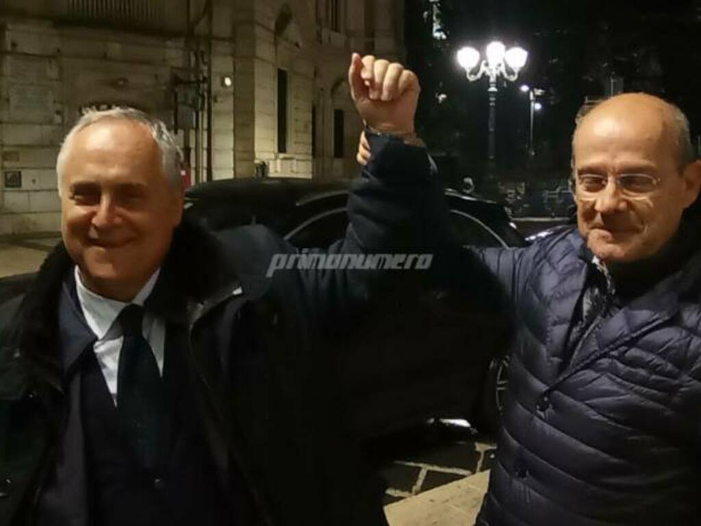 Lotito festeggia con Pallante